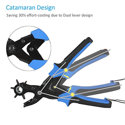 Belt Hole Puncher, (Perfect Full Set) Diyife Leather Hole Punch, Heavy