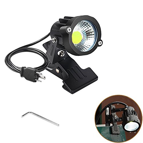 Onerbuy 1pcs LED Clip on Light Outdoor Water Resistant Signboard Blackboard Lighting Adjustable Desk Stand Arm Lamp with Power Plug