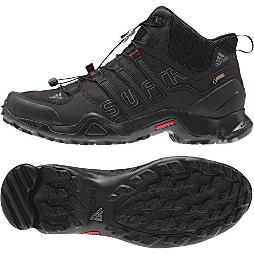 adidas Outdoor Terrex Swift R Mid GTX Hiking Boot - Men's Black/Vista Grey/Power Red 10