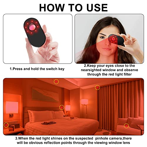 LUPAPA Hidden Camera Detector, Anti-Sneak Photo and Anti-Monitoring, Hidden Device Detector, for Hotel Bathroom, Scan Hidden Camera