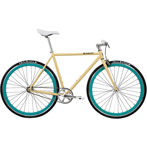 Pure Fix Original Fixed Gear Single Speed Bicycle, X-Ray Gloss Cream/Mint Green, 58cm/Large