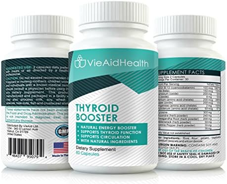 SPEED UP Your Underactive Thyroid - Thyroid Helper Supplement & Complex for Energy and Support Against Hypothyroidism + Weight Gain + Fatigue + 100% Money Back Guarantee - By VieAid Health