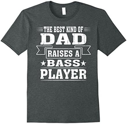 Men's Father's Day Dad Tshirt for Bass Players, Bassist XL Dark Heather