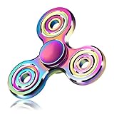 Fidget Spinner,Aemotoy High Speed Hand Spinner Metal Stainless Steel Bearing Tri-spinner Fidget Toy Multicolor Stress Reducer ADD ADHD EDC Focus Anxiety Relief Toys-Rainbow