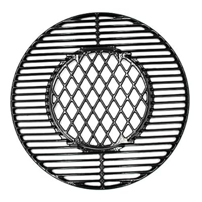 Hongso 8835 22 Inch Non-Stick Polished Procelain Coated Grill Grates for Weber Original Kettle Premium 22 Inch Charcoal Grill, 22" Weber Performer Premium, Deluxe Charcoal Grill, 22'' Smokers