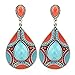 Elakaka Women's Beads Pattern Resin Droplets Earrings(Blue)