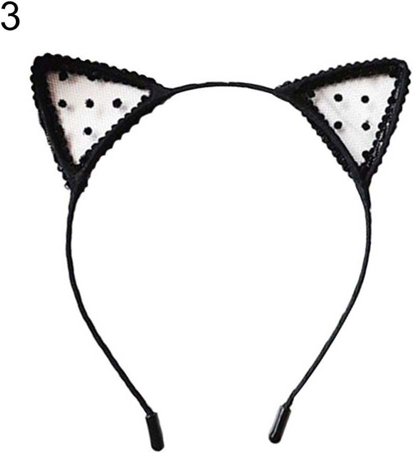 Cat Ear Headband For Sexy Adult-Lace Cute Ears Hair Bands for Women Party Headwear - 3# qsbai