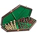 Husaria Wooden Three-Player Chess Game Set - 21 Inches - with Foldable Board, Handcrafted Playing Pieces, and Felt-Lined Storage