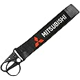 Q1-TECH, Key Chain Embroidered Tag Automobile Car Motor Key Ring Shackle Compatible with Mitsubishi Keychain Accessories