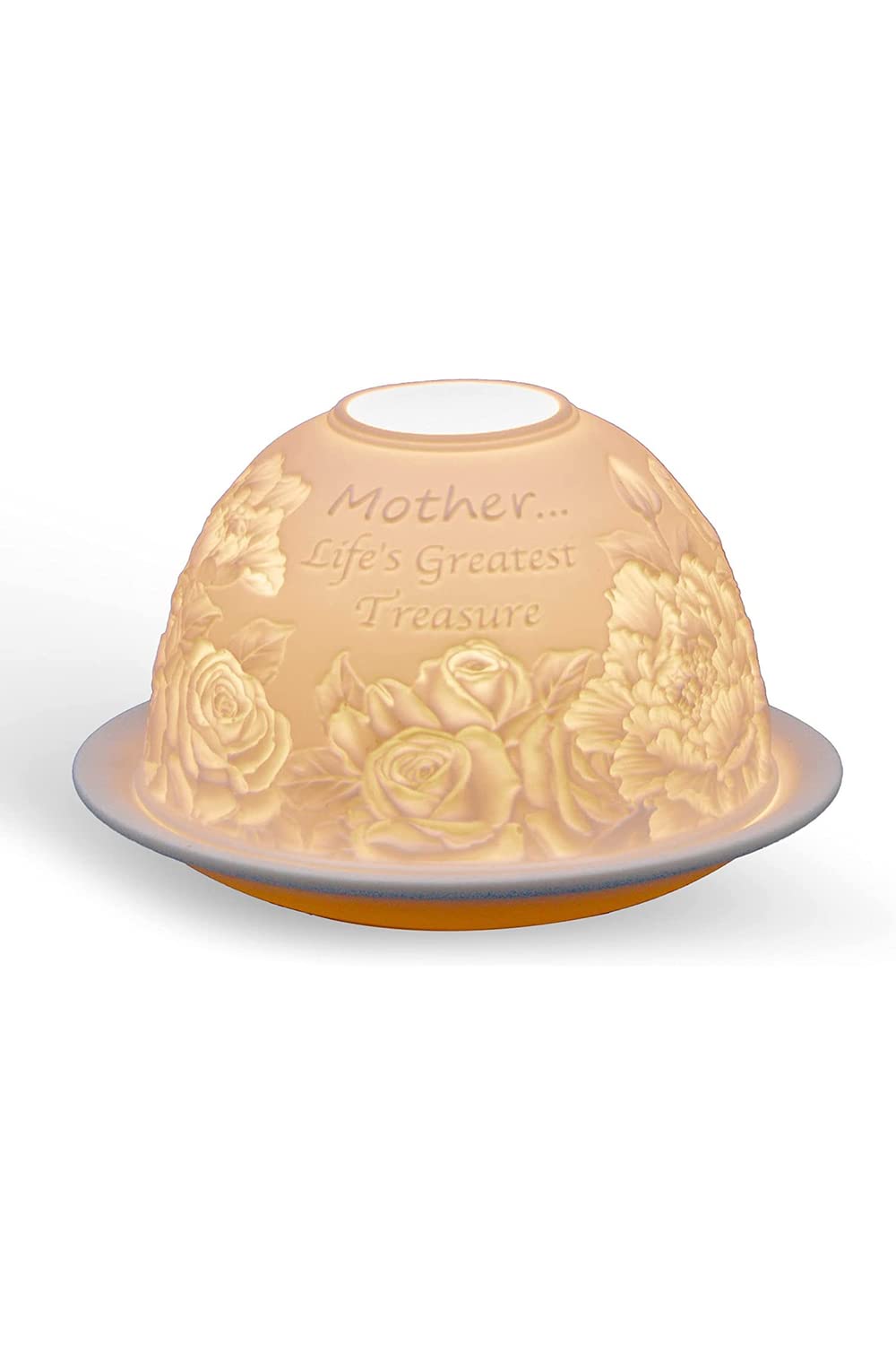 Light-Glow Porcelain Tealight Dome - Gift Message Collection, Handcrafted Lithophane Tea Light Holder, Multiple Sentiments Available (Friend In Me)
