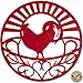 Silicone Trivet for Hot Dishes, Pots & Pans - Decorative Non Slip Mat 'Country Rooster' Design - Protective Pads for Kitchen Counter Love This Kitchen (7.5 inch Round, Set of 3, Red)