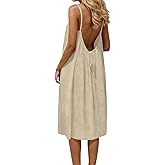 Womens Backless Cami Dress Casual House Sundress Sleeveless Lounge Dresses for Beach 2026 Summer Vacation
