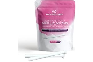 Natureland Vaginal Suppository Applicators for Women,Soft Tip Auxiliary Tool for Pills, Tablet Suppositories, Individually Wrapped (20 Count, Small tip applicators for Capsules)