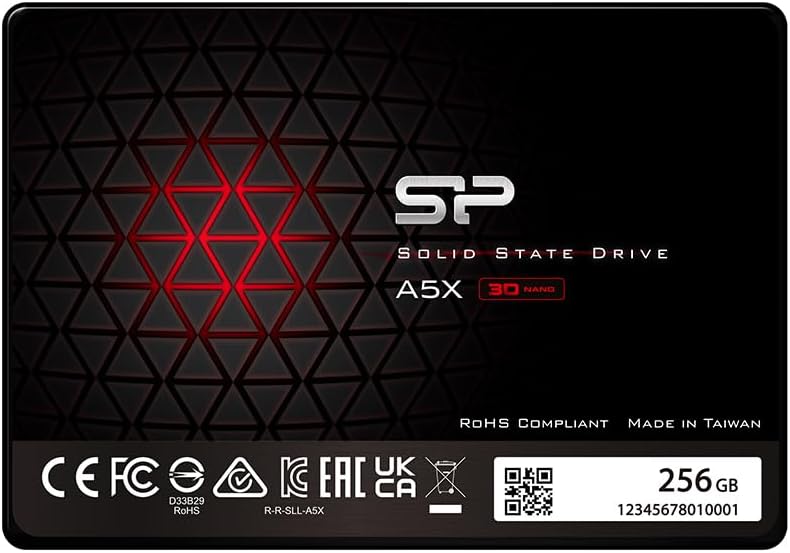 Silicon Power 256GB Ace A5X SSD 3D NAND SLC Cache SATA III 2.5" 7mm