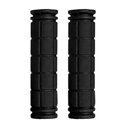 LeSB Bike Handlebar Grips, Soft TPR Rubber (120mm), Bicycle Grip for Scooter Cruiser Urban Bike Tricycle Trike Wheel Chair Mountain Road Bike MTB BMX Foldable Bicycle (Black)