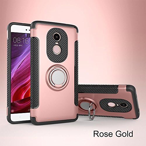 Xiaomi Redmi Note 4, SODDOR Dual Layer 2 in 1 Heavy Duty Shockproof Protection Case with 360 Degree Rotating Finger Ring Holder and Magnet Car Holder Case for Xiaomi Redmi Note 4 (Pink)