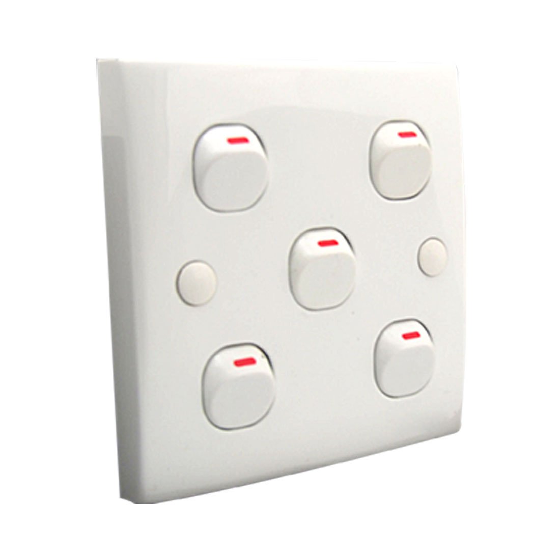 Sourcingmap 5 Gang Wall Light Switch White 250V 10A
