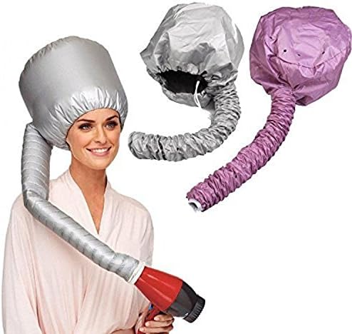 HairWorks 2-Pack Hair Bonnet Hair Dryer Attachment (Silver Color)
