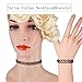 Prohouse(TM) Womens Vintage Black Lace Daisy Punk Gothic Tattoo Choker Necklace and Bracelet-4 Sets