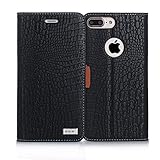 iPhone 8 Plus Case,iPhone 7 Plus Case, WWW [Crocodile Pattern] RFID-Resisting Premium PU Leather Wallet Case Flip Phone Case Cover with Card Slots for iPhone 7 Plus/8 plus Black