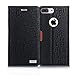iPhone 8 Plus Case,iPhone 7 Plus Case, WWW [Crocodile Pattern] RFID-Resisting Premium PU Leather Wallet Case Flip Phone Case Cover with Card Slots for iPhone 7 Plus/8 plus Black