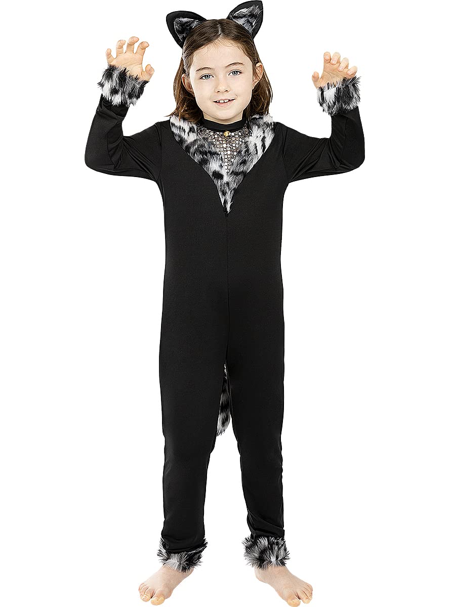 Funidelia | Cat Costumes for girl Animals, Kitten - Costumes for kids, accessory fancy dress & props for Halloween, carnival & parties - Size 3-4 years - Grey/Silver