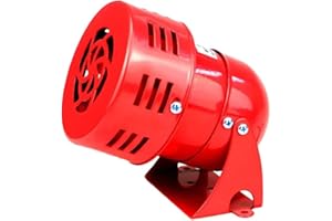 Red Alarm Siren with Powerful Motor, AC 220V/110V & DC 24V/12V, for Factory, Construction Site and Road Disturbance(AC220V)