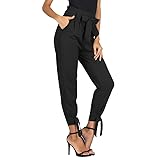 GRACE KARIN Women's Casual Elastic Waist Cropped