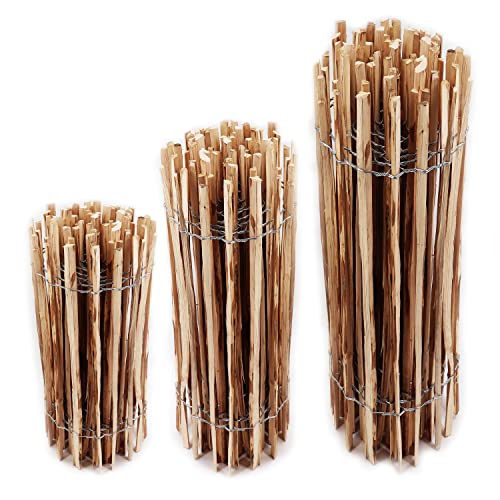 Aquagart Staketenzaun verschiedene Höhen (Haselnuss 5m x 90cm) Lattenabstand 4-6cm Gartenzaun Kastanienzaun aus Haselnuss Langlebiger Holzzaun Holz Za