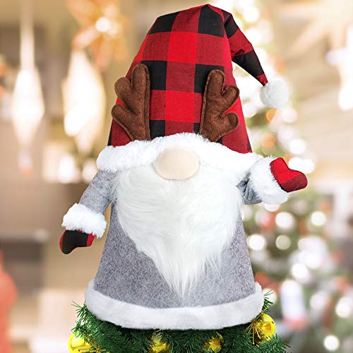 LURLIN Gnome Christmas Tree Topper, 26 Inch Large Handmade Swedish