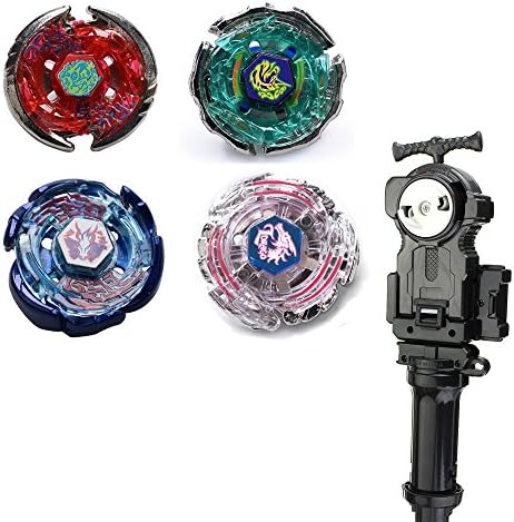 SFTENGDA 4 Psc Gyroscope Battling Toys Burst Gyro/ Bey launcher / GRIP Rapidty Metal Fusion Masters (Gyro+Launcher C)