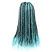 Yuehong Green Long Braided Adult Box Braid Wig Synthetic Braided Wigs For Women