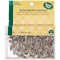 Dritz Quilting 3032 Curved Safety Pins for Large Projects, Bonus Pack, Size 1, 300 Count