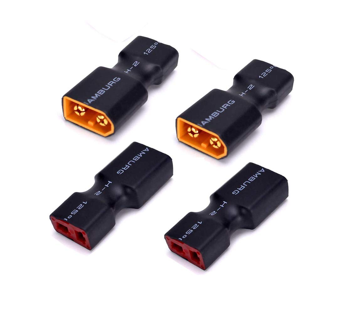 FLY RC 4PCS XT60 Male to Deans T Plug Female Connector Adapter No Wires Wireless RC LiPo NiMH Battery ESC Connector Adapters