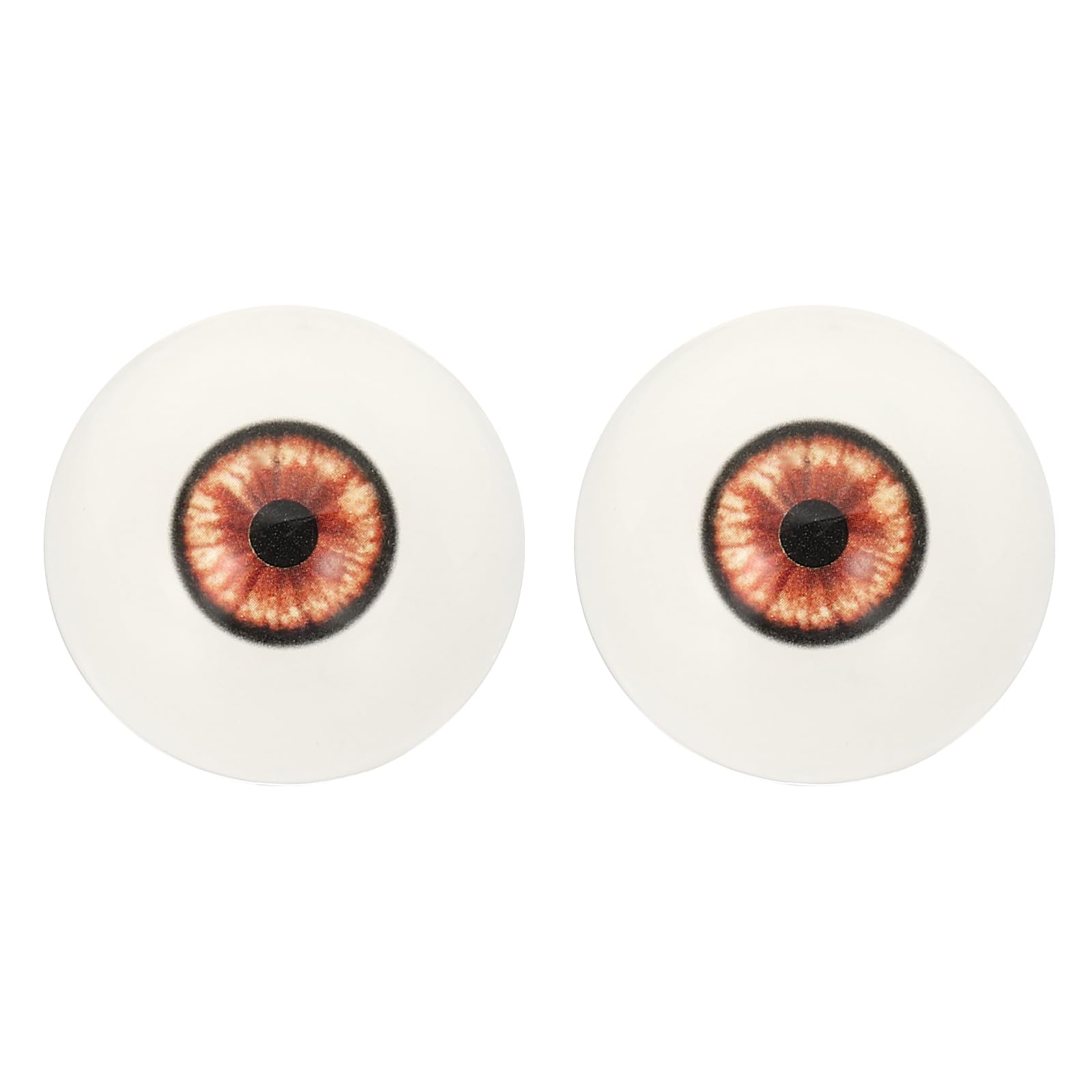 PATIKIL 32mm Safety Eyes,1 Pair Realistic Acrylic Eyes Plastic Half Eyeballs for Masks Halloween Props Art Craft, Orange Red