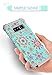 Lontect Compatible Galaxy Note 8 Case Floral 3 in 1 Heavy Duty Hybrid Sturdy High Impact Shockproof Protective Cover Case for Samsung Galaxy Note 8, Teal/Flower