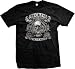 Lucky Seven, Motorcycle Mens T-shirt, Spade Skull Chopper Design Black L