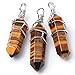 JOVIVI Rock Crystal Divination Quartz Healing Point Chakra Pendant Beads (Brown)