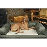 Great Dane - XL Dog Bed Hypo-loft Fiber and Orthopedic Foam Removable-cover Baxter Dog Couch - Sage/Cream by Hidden Valley