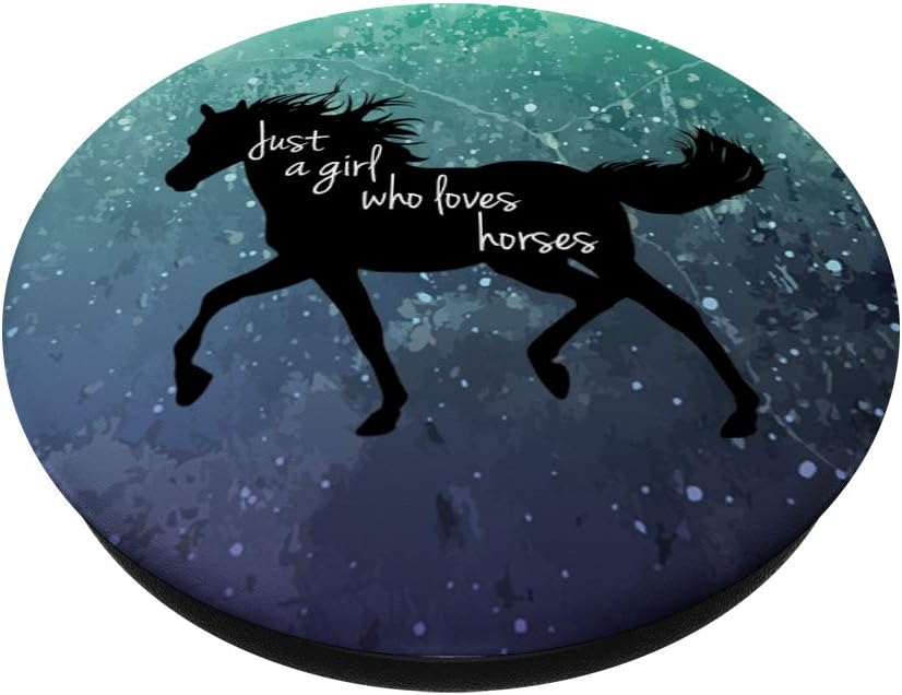 PopSockets Horse Lover Gift - Just a Girl Who Loves Horses PopSockets PopGrip: Swappable Grip for Phones & Tablets - Image 3
