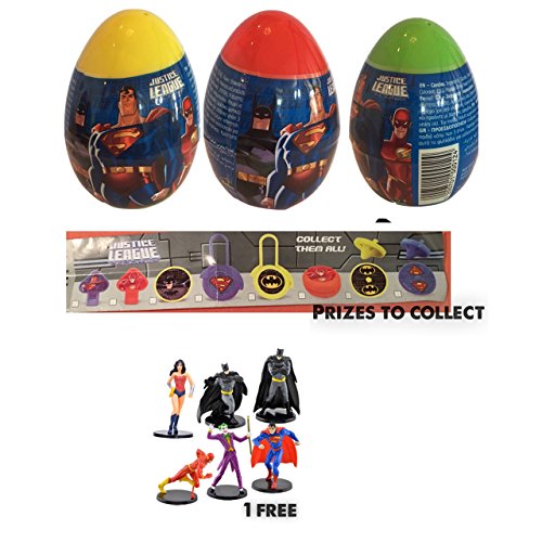 New 3 JUSTICE LEAGUE BATMAN SUPERMAN plastic surprise eggs w