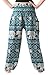 B BANGKOK PANTS Harem Pants Women Yoga Boho Clothes with Pockets (as1, alpha, one_size, regular, regular, Green Elephant)
