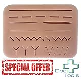 Doc Tools Large Suture Pad with Wounds - Light Skin - Perfect for Doctors Nurses Students Vets Training Skin
