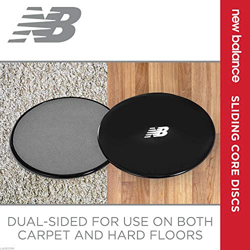 New-Balance-Sliding-Core-Discs-Workout-Sliders-Fitness-Ab-Sliders-Dual-Sided-Pads-CarpetHardwood-Floor-Home-Ab-Exercise-Equipment-for-Women-Men-BlackGrey