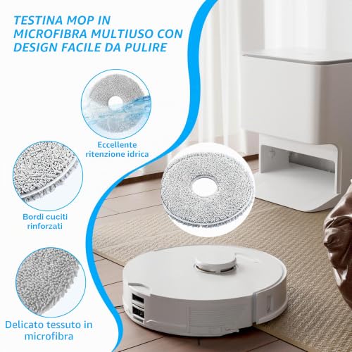 Dreame L10s Ultra Gen 2 Cloths for Dreame L10s Ultra/L20 Ultra/L10s Pro Ultra Heat, Robot Vacuum Cleaner Accessories, Reusable and Washable