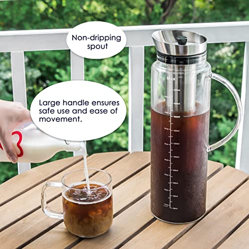 Aquach Cold Brew Coffee Iced Tea Maker & Fruit Pitcher Large Capacity