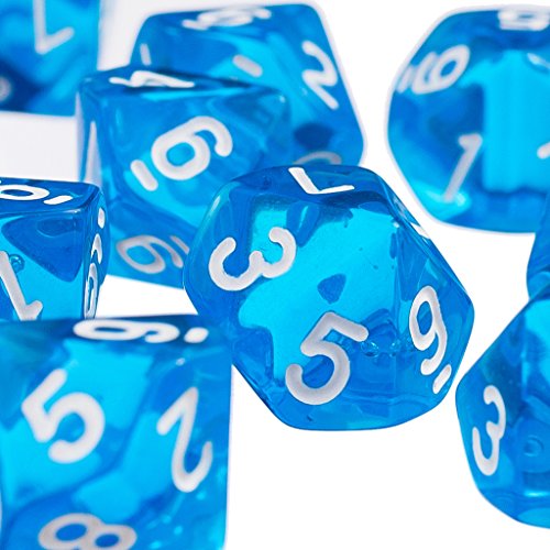 image for MonkeyJack Set of 60 Pieces Ten Sided D10(0-9) Dice Die for D&D Party 