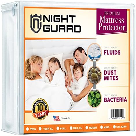 Mattress Protector By Night Guard - Premium Hypoallergenic Waterproof - Vinyl-Free - 130gsm - Fits Mattresses Up To 18 inch - SIZE - 60"x 80" (Queen)