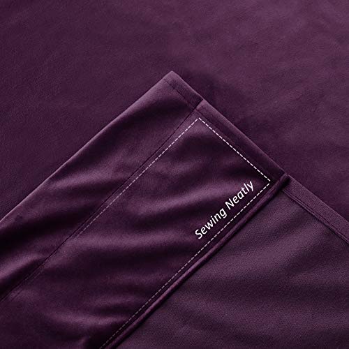 image for Eamior Light Blocking Sound Reducing Rod Pocket Top Velvet Curtains/Dr