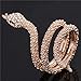 Yfnfxl Snake Ring Womens Rose Gold Snake Ring Fashion Rhinestones Cute Animal Rings (Gold, 7)